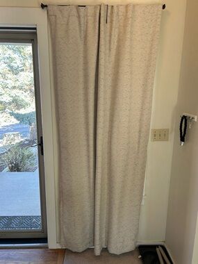 Neutral Textured Curtain Panel - Ivory Beige